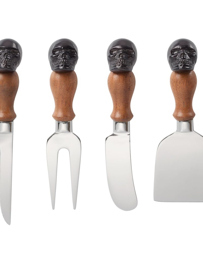 Vintro Halloween Skull Mirror 4 Piece Cheese Set